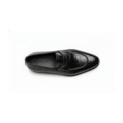 top-down-view - Men's Black Leather Moccasins