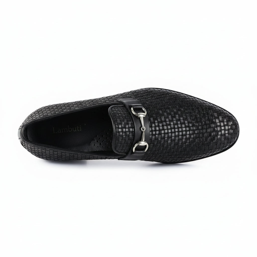 top-down-view - Men's Black Leather Moccasins