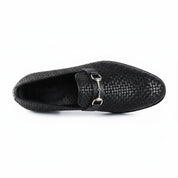 top-down-view - Men's Black Leather Moccasins