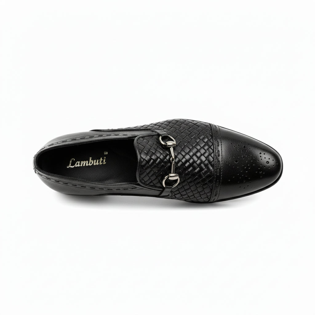 top-down-view - Men's Black Leather Moccasins