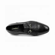 top-down-view - Men's Black Leather Moccasins