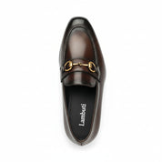 top-down-view - Men's Black Leather Modern Loafers