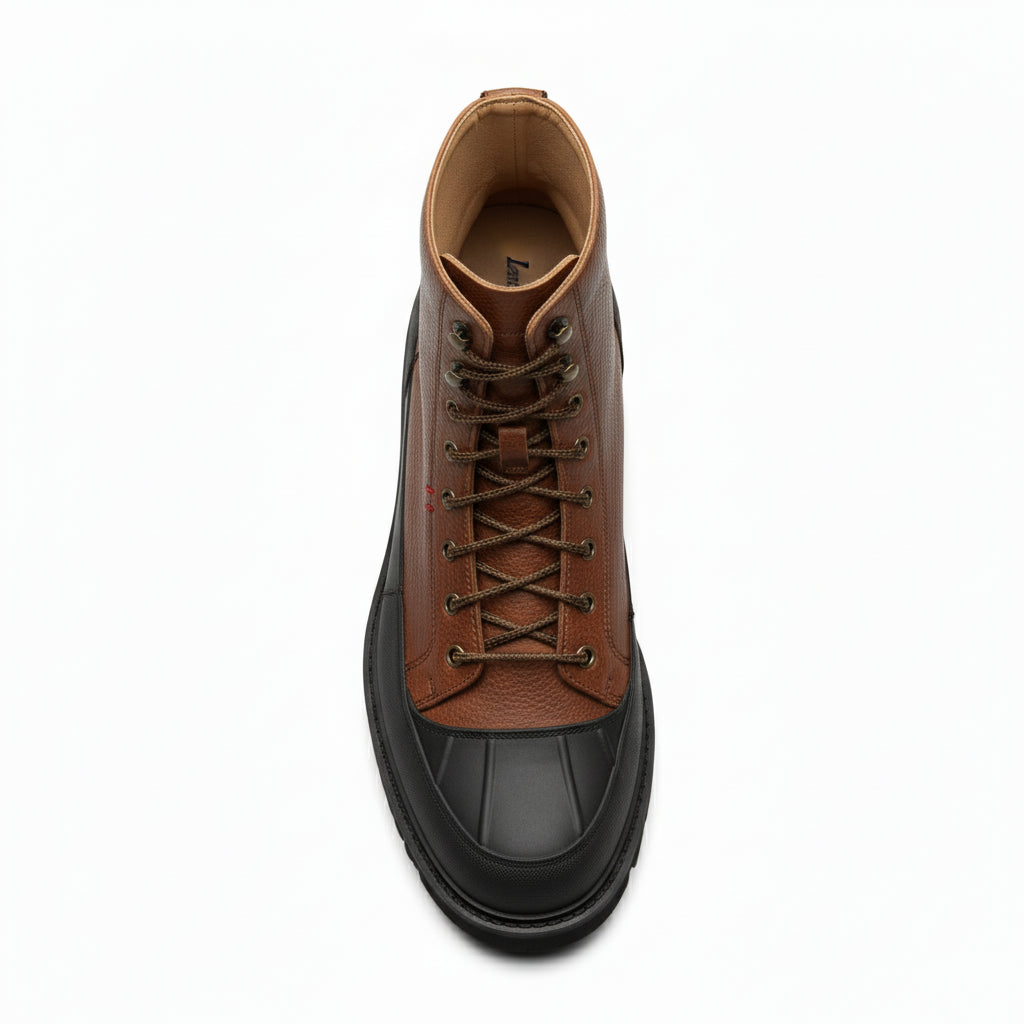 top-down-view - Men's Black Leather Moto Boots