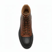 top-down-view - Men's Black Leather Moto Boots