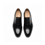 top-down-view - Men's Black Leather Oxford Brogue Shoes
