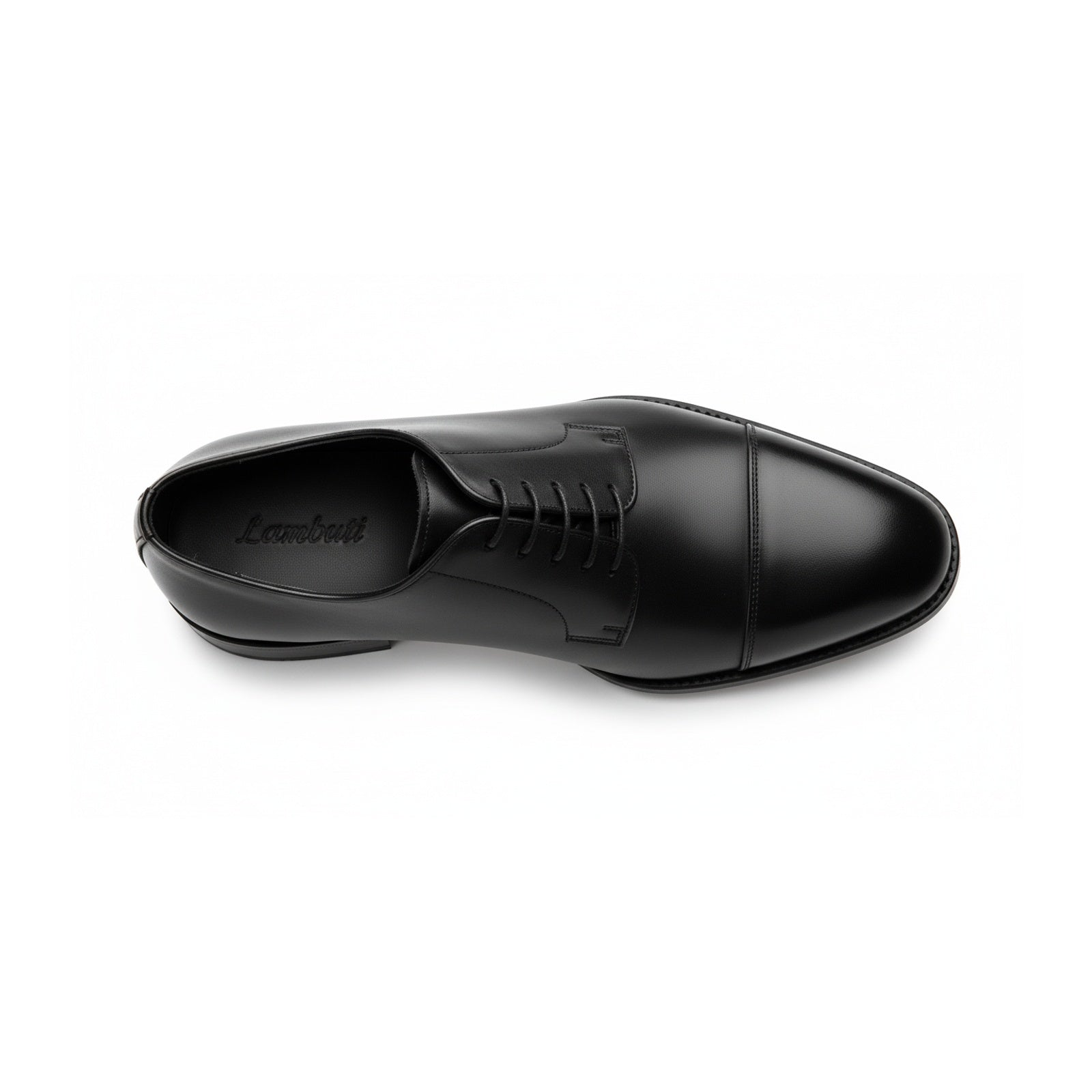 top-down-view - Men's Black Leather Oxford Dress Shoes