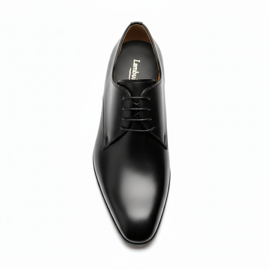 top-down-view - Men's Black Leather Oxford Dress Shoes