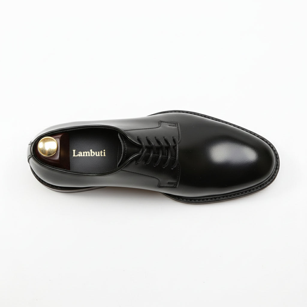 top-down-view - Men's Black Leather Oxford Shoes