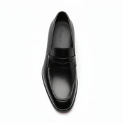 top-down-view - Men's Black Leather Slip-On Dress Shoes