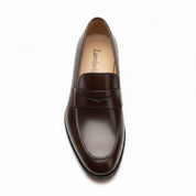 top-down-view - Men's Black Leather Slip-On Loafers