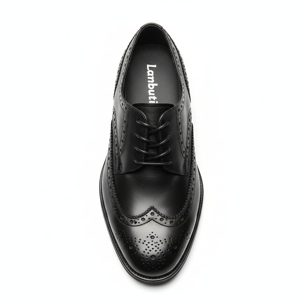 top-down-view - Men's Black Leather Wingtip Brogues