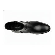 top-down-view - Men's Black Leather Zip Boots Engineer Design