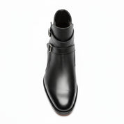 Men's Black Monk Strap Leather Jodhpurs Boots - top-down-view