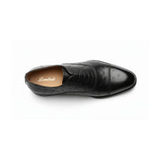 top-down-view - Men's Black Ostrich Leather Oxford Shoes