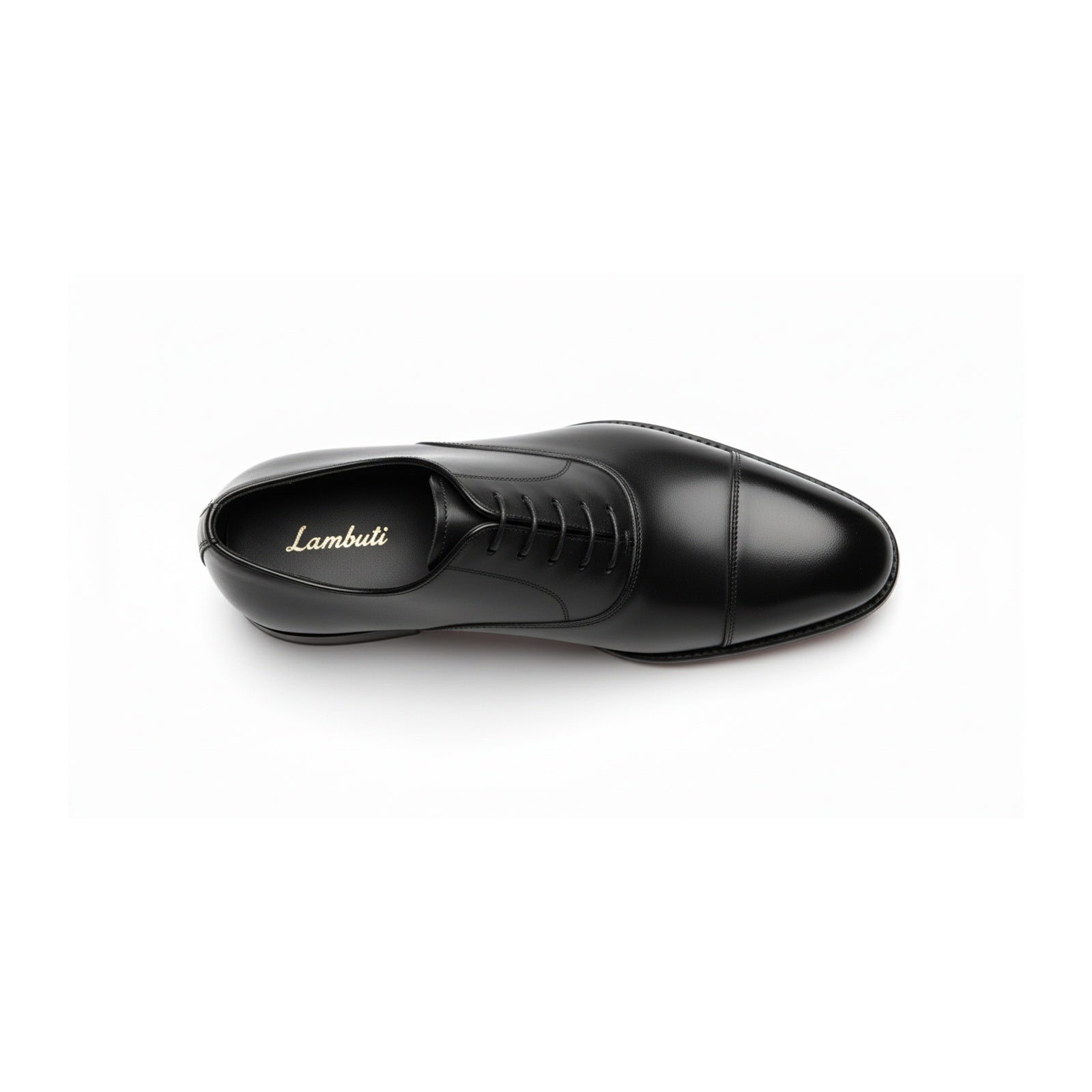 Men's Black Oxford Leather Dress Shoes - top-down-view