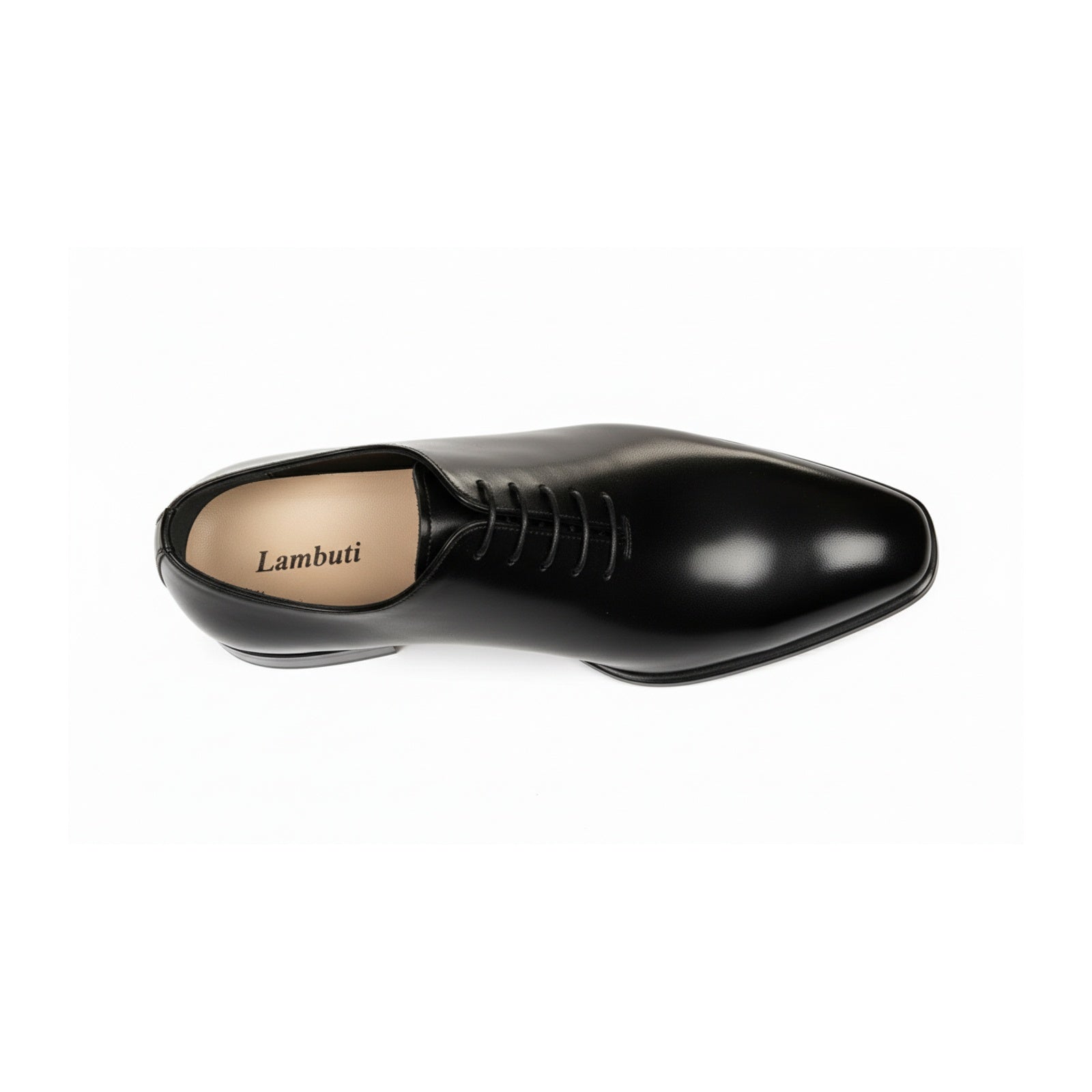 Men's Black Oxford Leather Dress Shoes - top-down-view