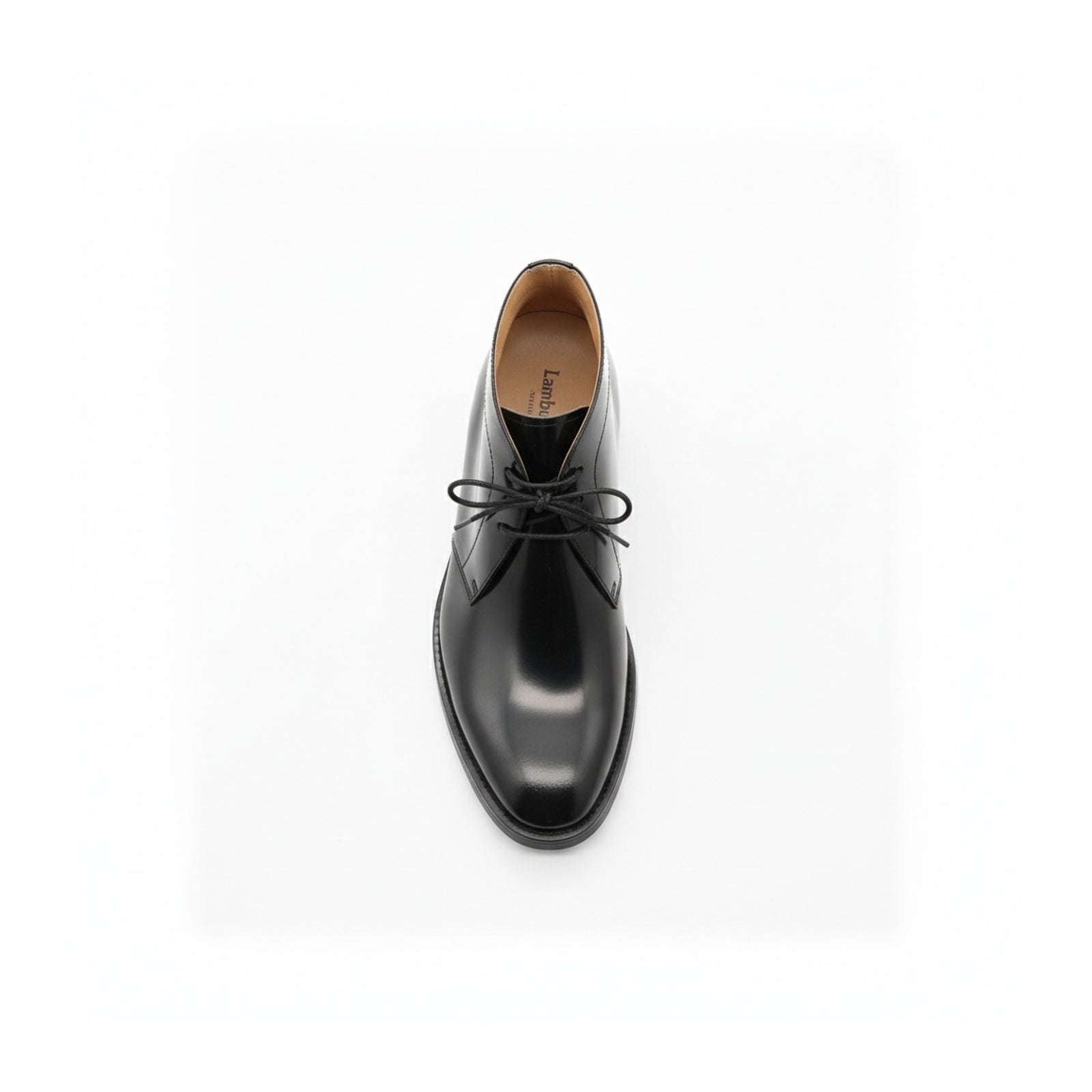 top-down-view - Men's Black Patent Leather Dress Boots