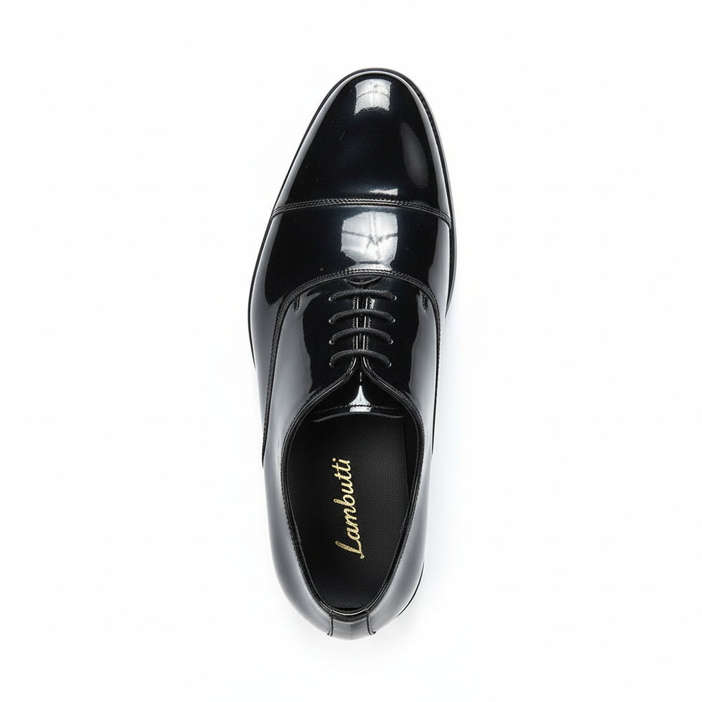 top-down-view - Men's Black Patent Leather Formal Dress Shoes