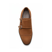 top-down-view - Men's Black Suede & Leather Buckle Dress Shoes