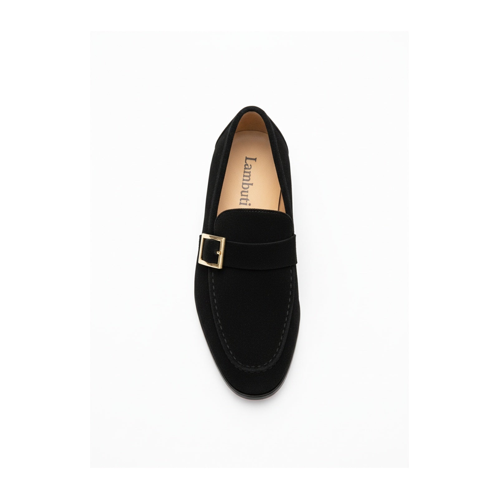 top-down-view - Men's Black Suede Monk Shoes