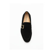 top-down-view - Men's Black Suede Monk Shoes