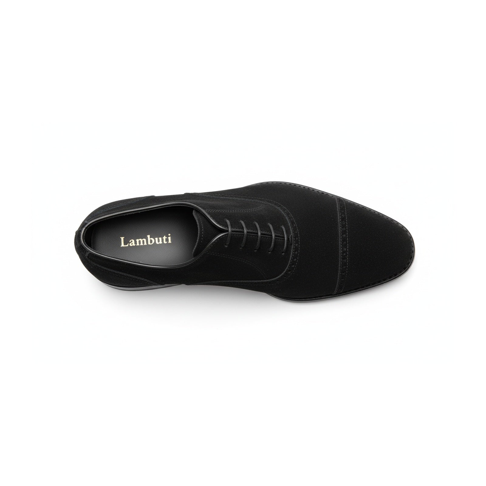 top-down-view - Men's Black Suede Oxford Dress Shoes
