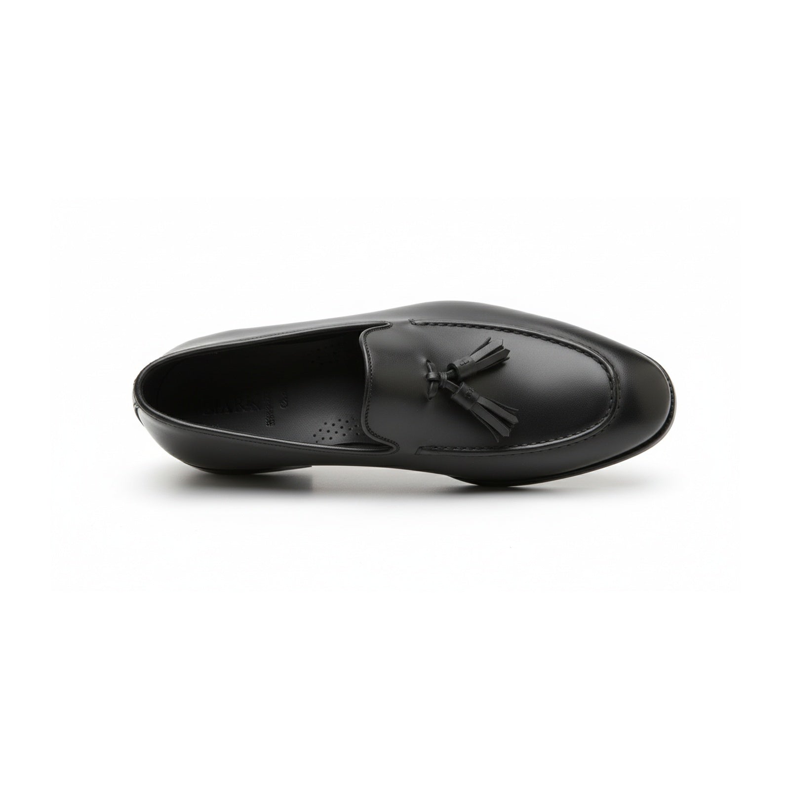 top-down-view - Men's Black Tassel Leather Moccasins