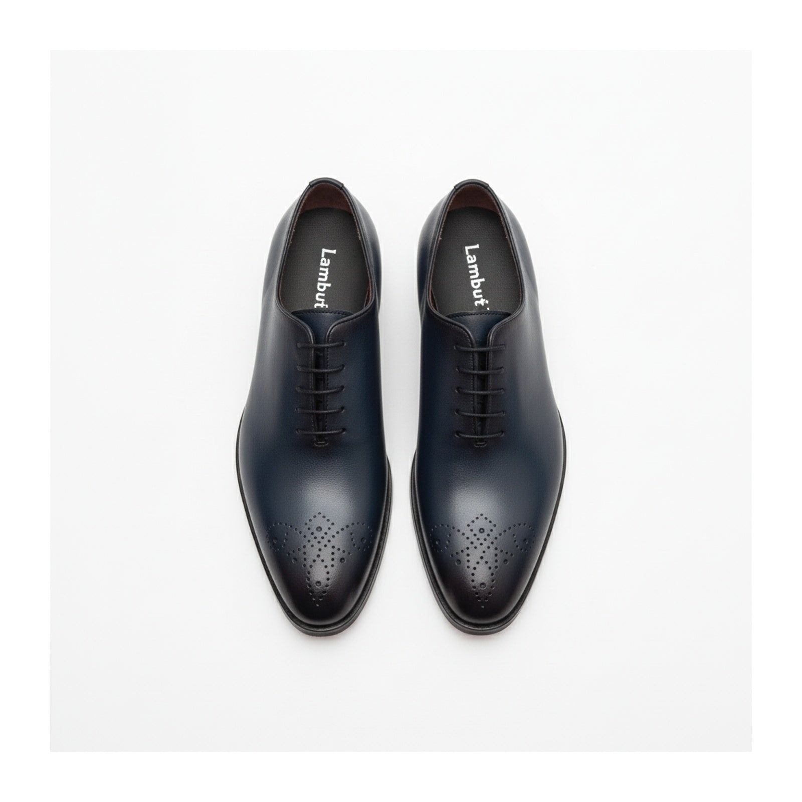 top-down-view - Men's Blue Leather Oxford Dress Shoes