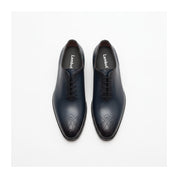 top-down-view - Men's Blue Leather Oxford Dress Shoes