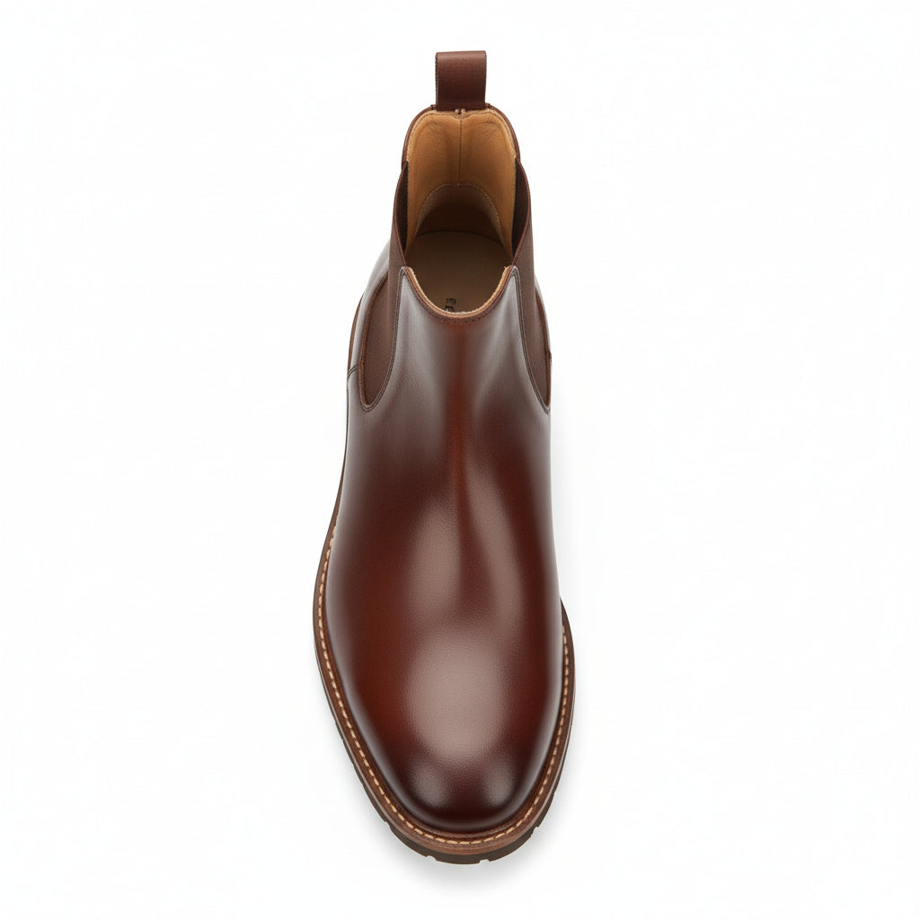 top-down-view - Men's Brogue Chelsea Leather Boots