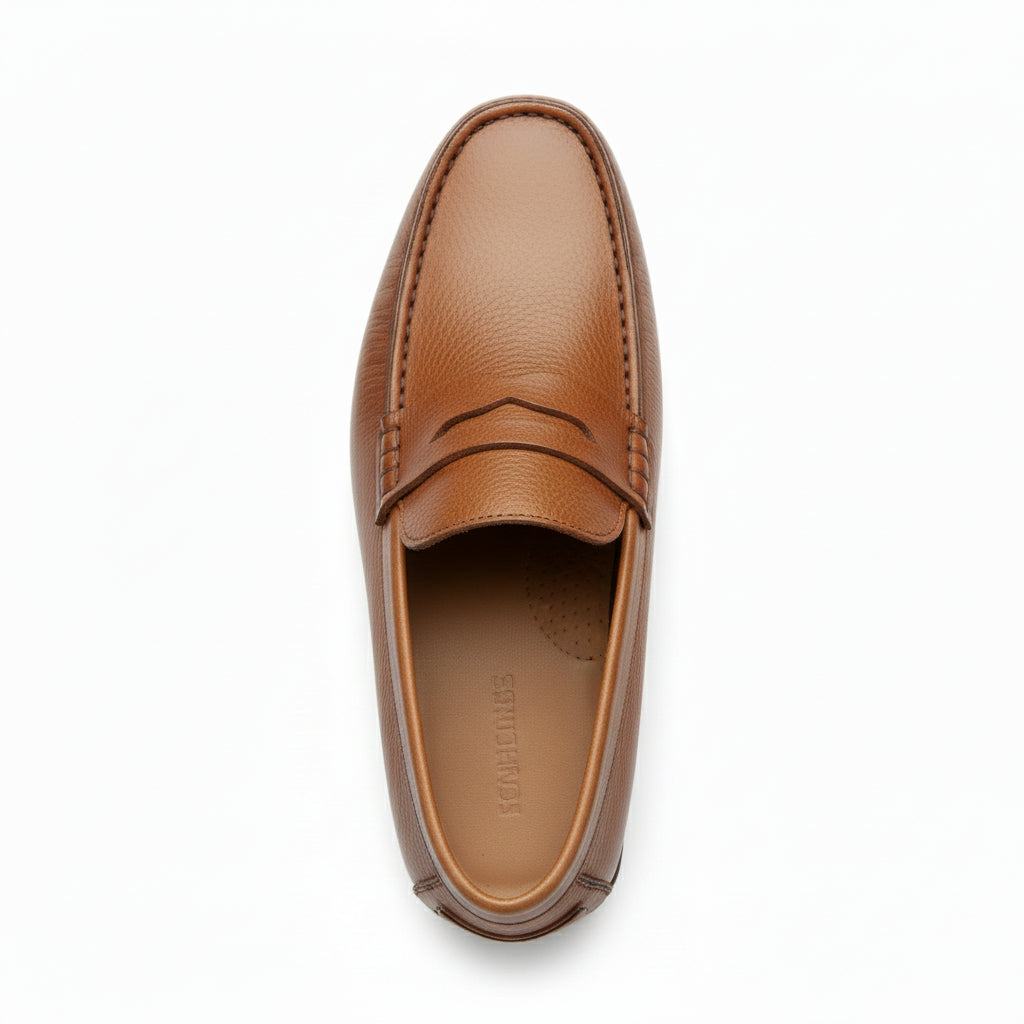 top-down-view - Men's Brown Casual Loafer Suede Shoes
