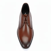 top-down-view - Men's Brown High Ankle Leather Boots