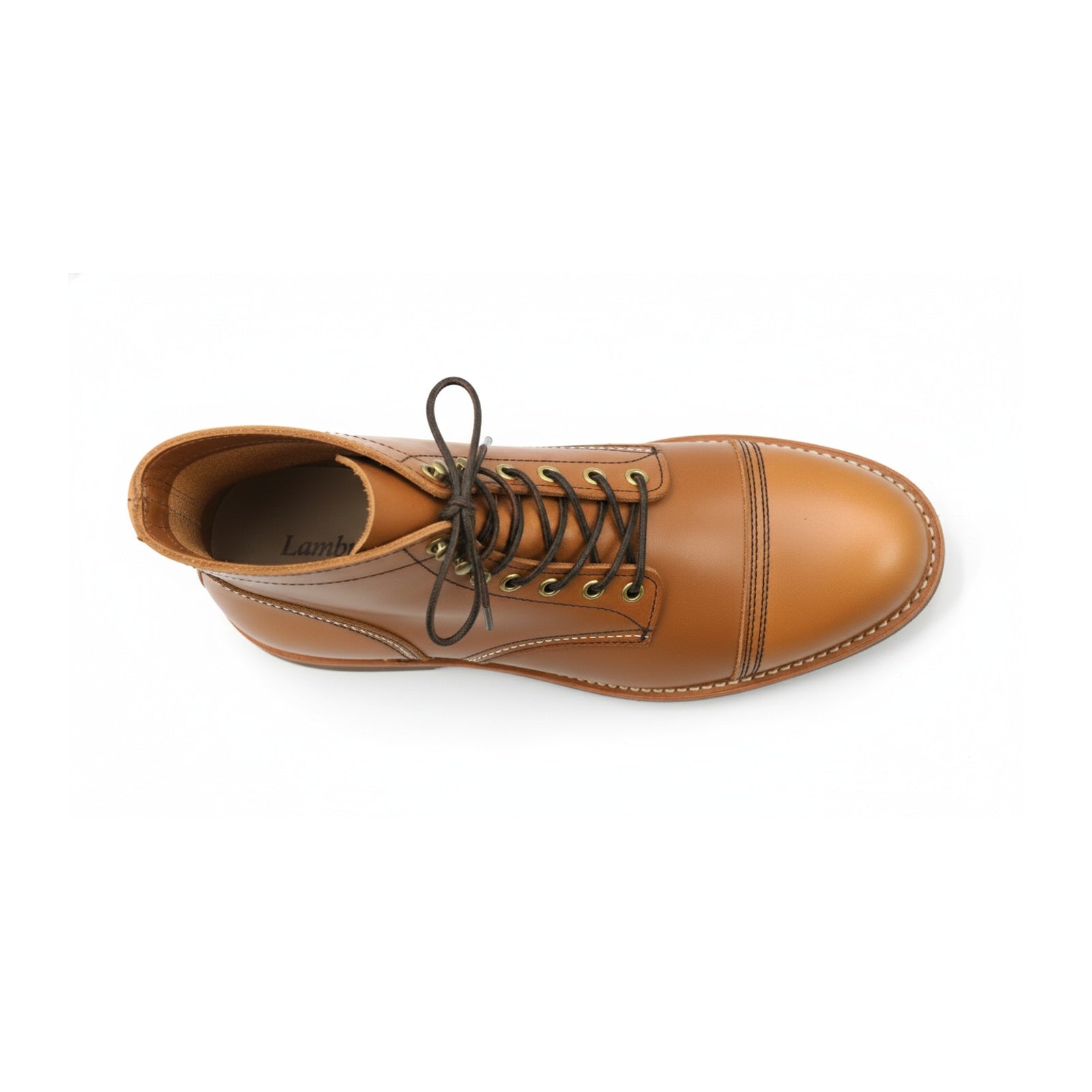 top-down-view - Men's Brown Leather Ankle Boots