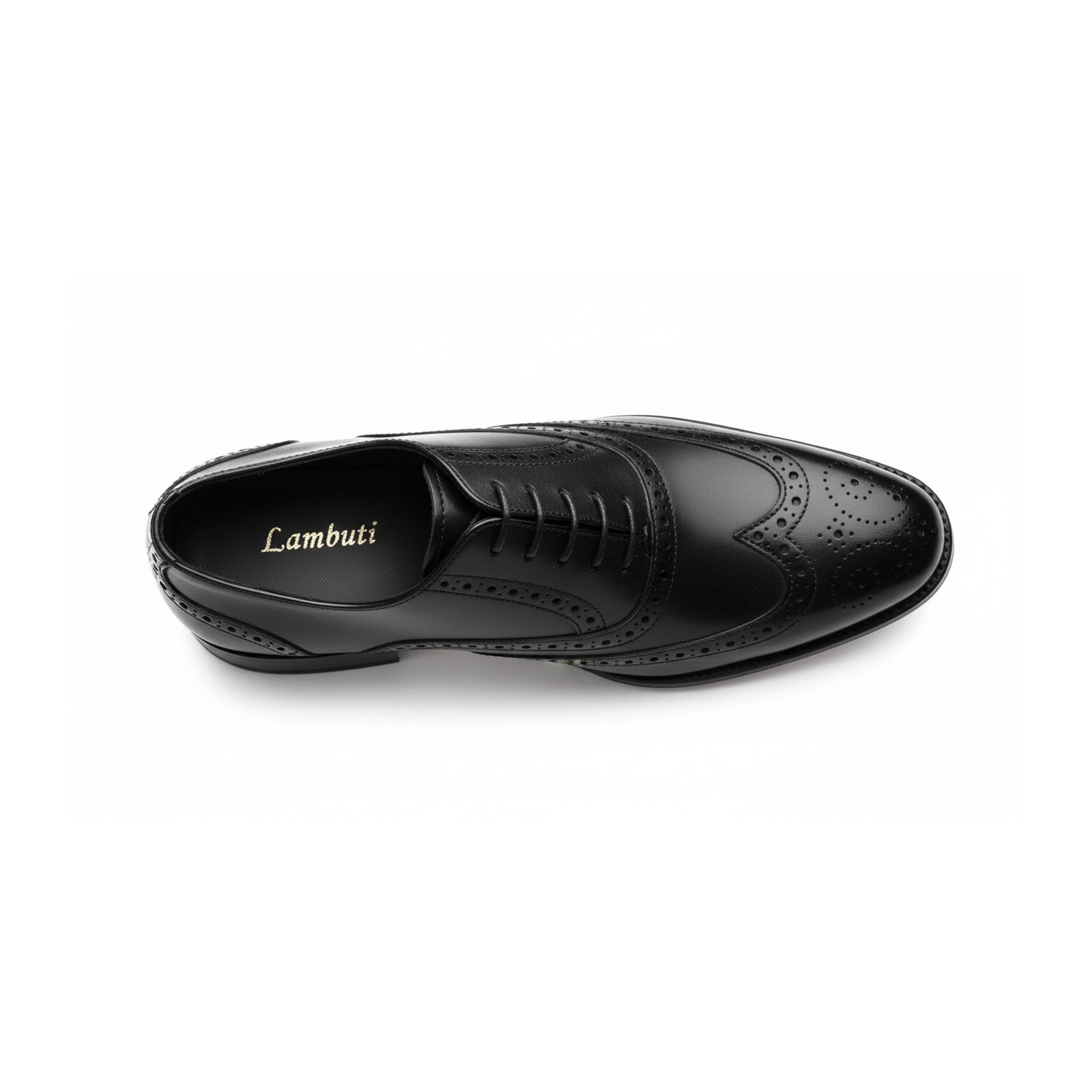 top-down-view - Men's Brown Leather Brogue Dress Shoes