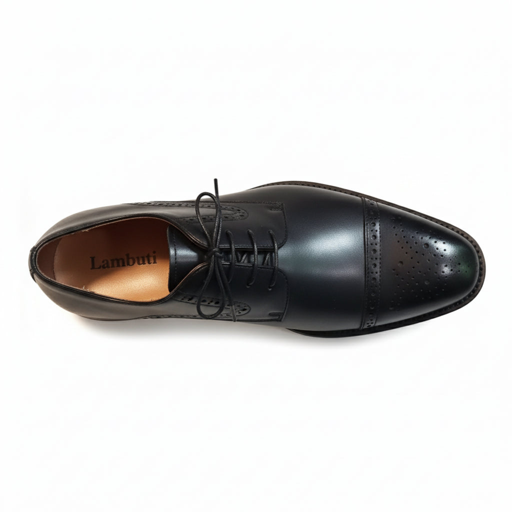 top-down-view - Men's Brown Leather Brogue Dress Shoes