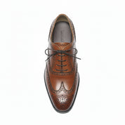 top-down-view - Men's Brown Leather Brogue Dress Shoes