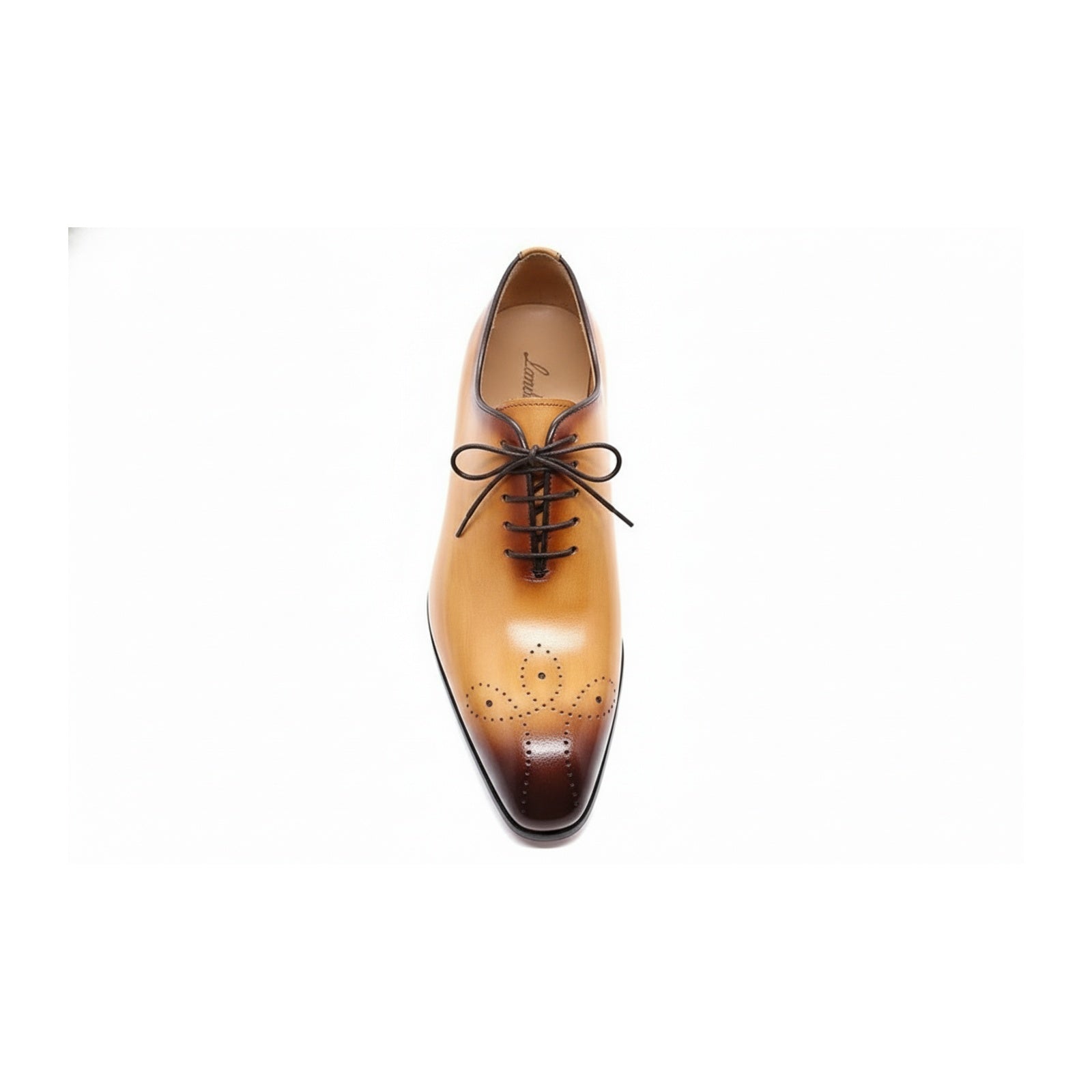 top-down-view - Men's Brown Leather Brogue Dress Shoes