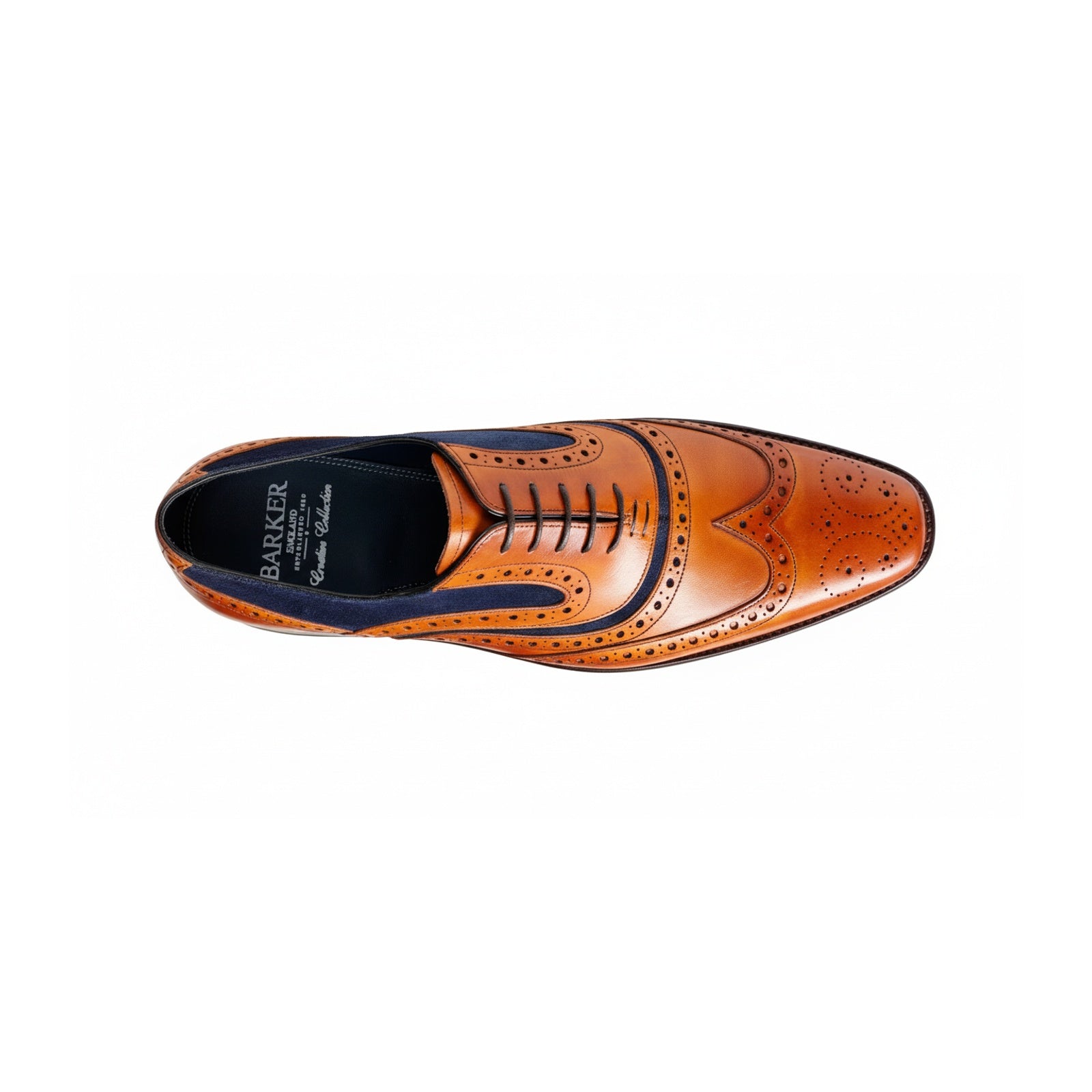 top-down-view - Men's Brown Leather Brogue Shoes