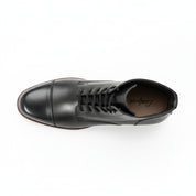 top-down-view - Men's Brown Leather Cap-Toe Ankle Boots