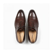 top-down-view - Men's Brown Leather Cap-Toe Oxford Shoes