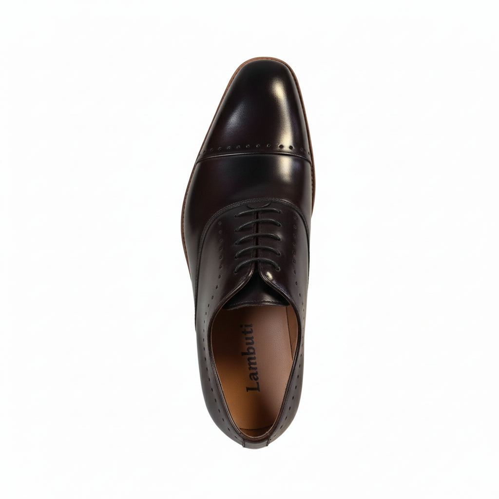 top-down-view - Men's Brown Leather Cap Toe Shoes