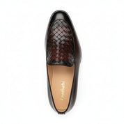 top-down-view - Men's Brown Leather Casual Loafers