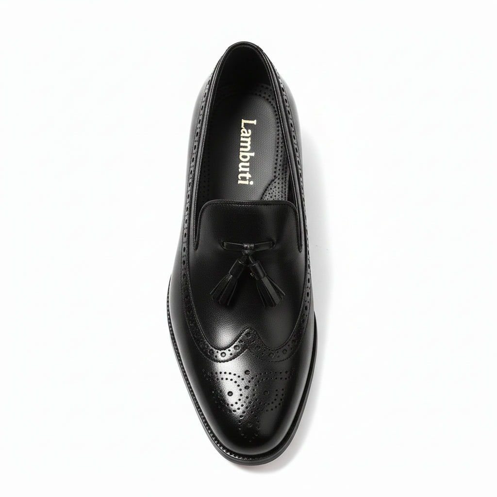 top-down-view - Men's Brown Leather Casual Loafers