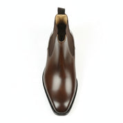 Men's Brown Leather Chelsea Boots | Ankle Office Boots - top-down-view