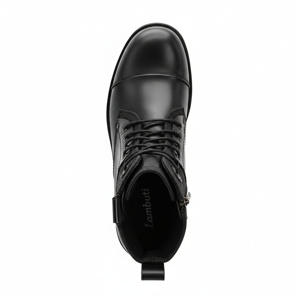 top-down-view - Men's Brown Leather Combat Boots