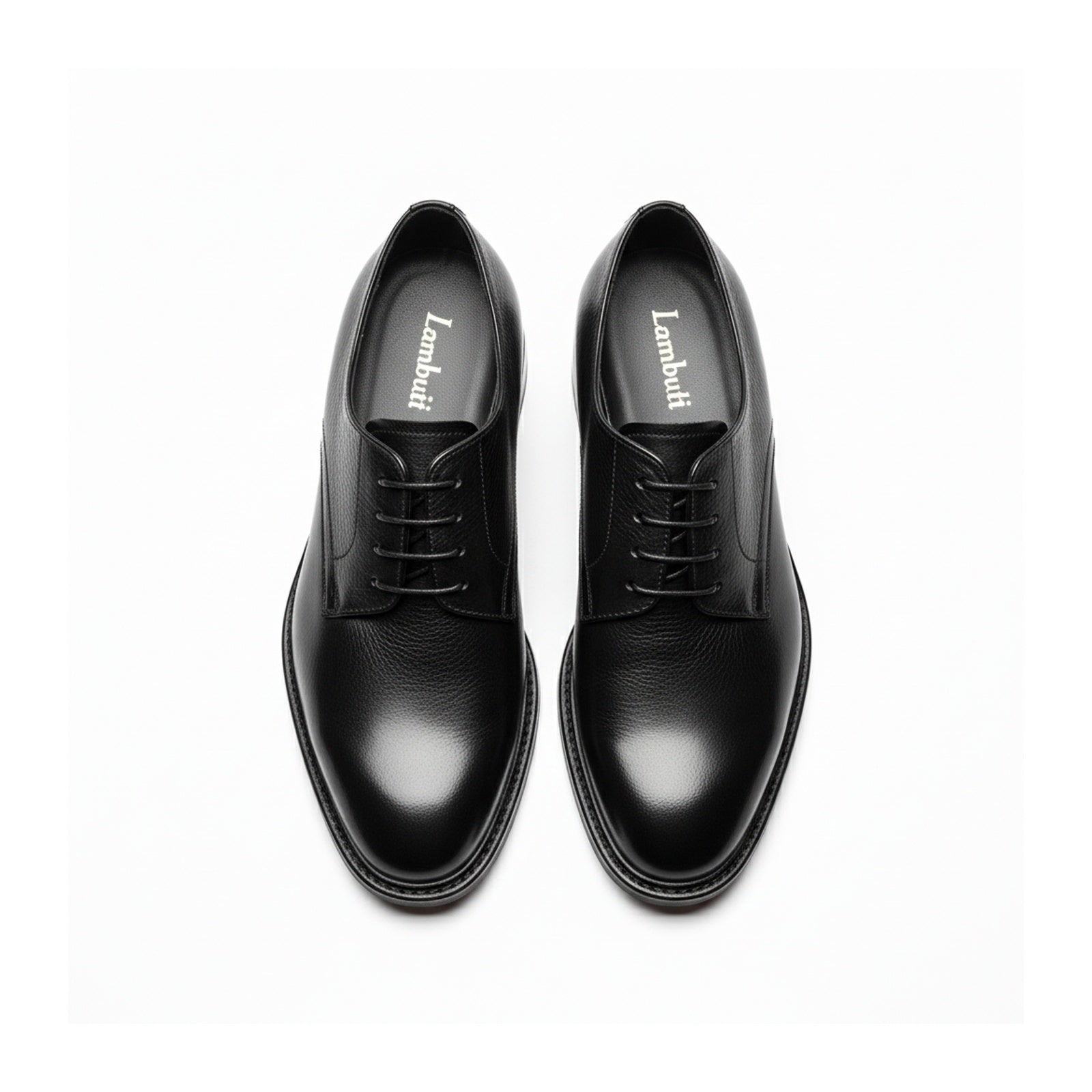 top-down-view - Men's Brown Leather Derby Shoes