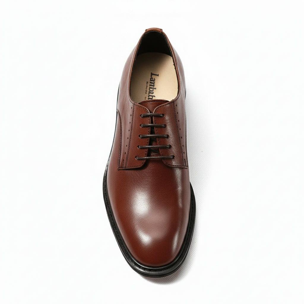 top-down-view - Men's Brown Leather Derby Shoes