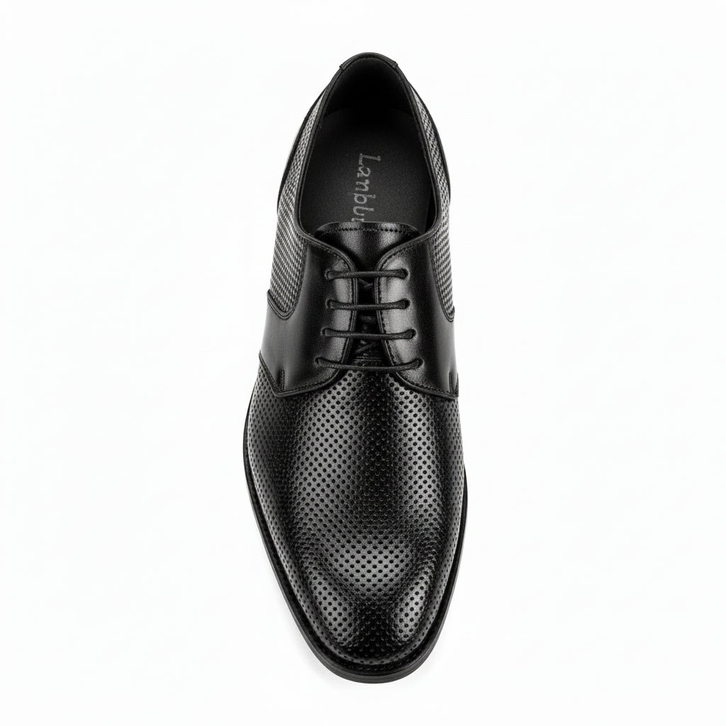 top-down-view - Men's Brown Leather Derby Shoes