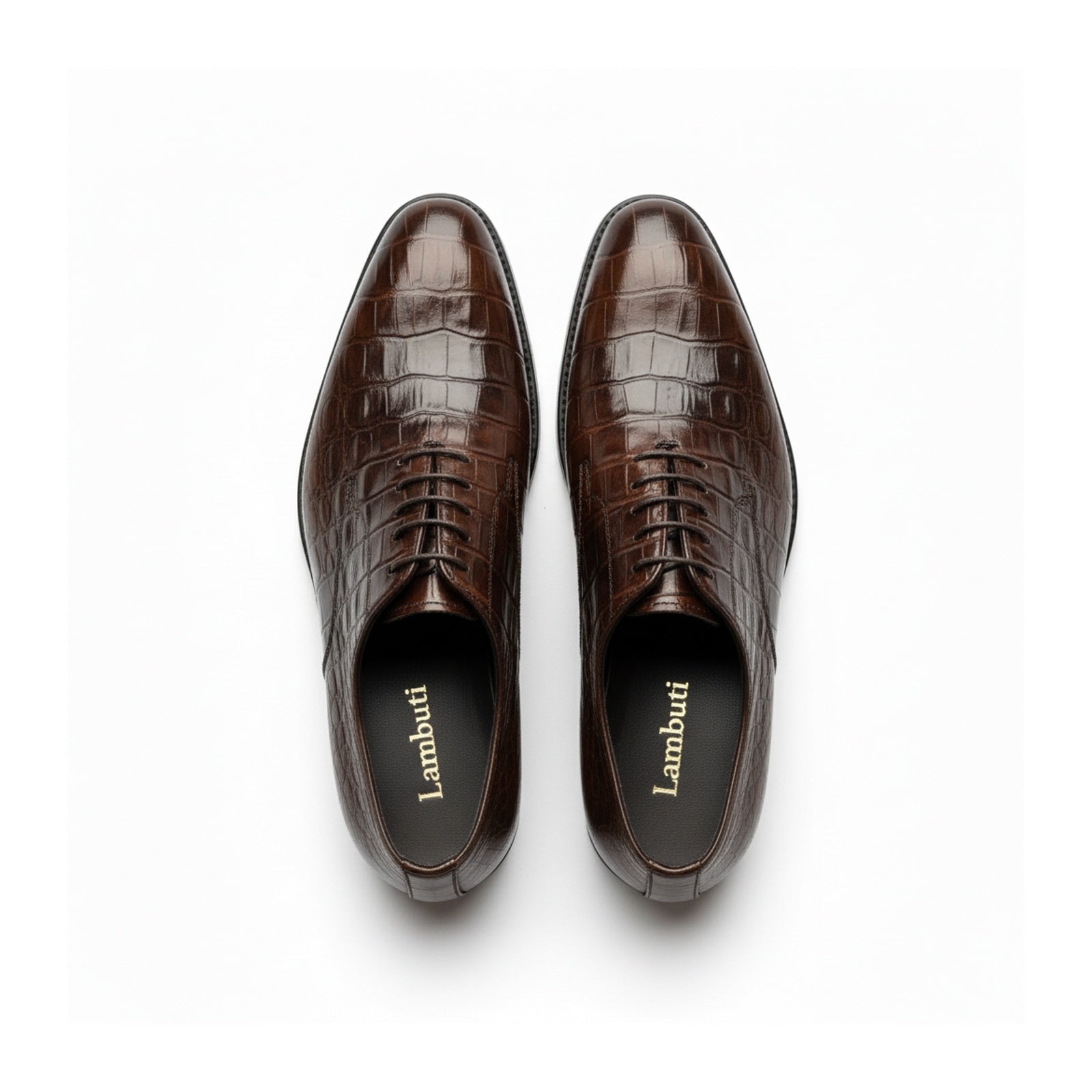 top-down-view - Men's Brown Leather Dress Shoes