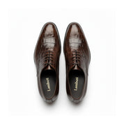 top-down-view - Men's Brown Leather Dress Shoes